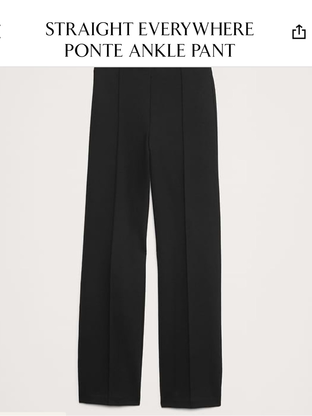Banana Republic Ponte Straight Leg Pants Black Size Large Tall